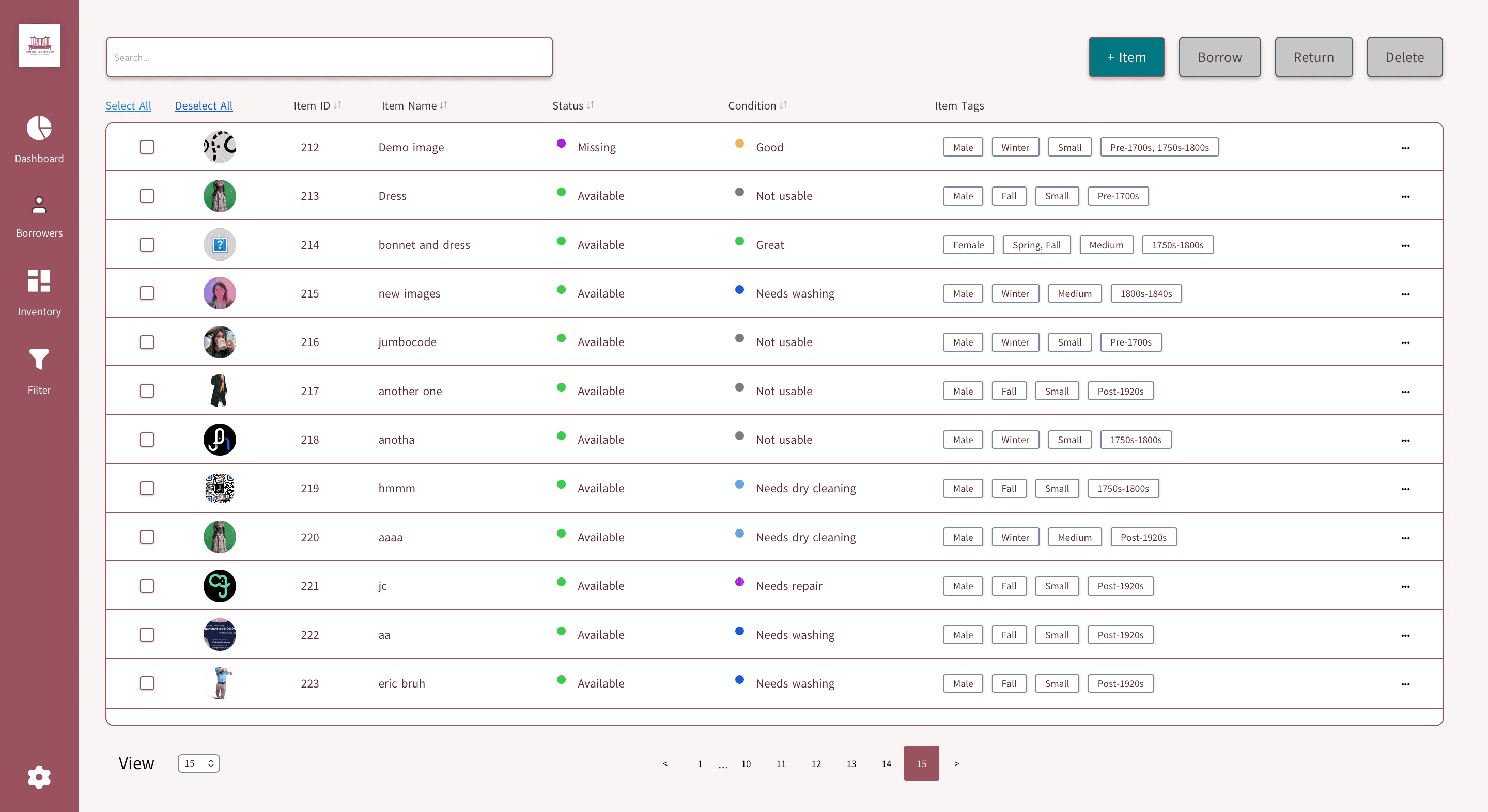 Somerville Museum Inventory System screenshot 1
